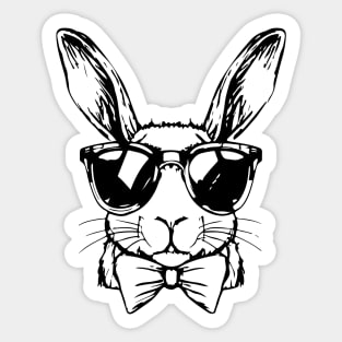 Bunny Face With Sunglasses For Boys Men Kids Easter Day Sticker